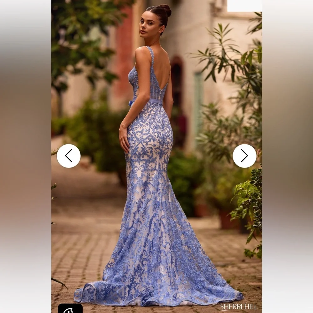 Elegant Lace Sherri Hill Prom Dress - Picture 3 of 6